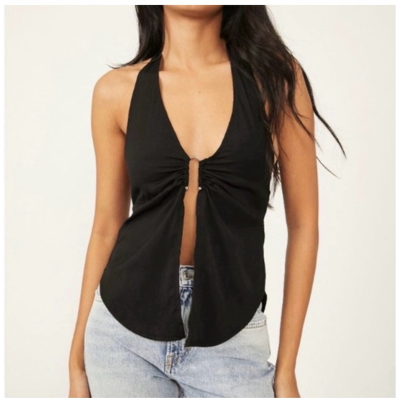 Free People Tops - NWT Free People Halter Top, Large, Black